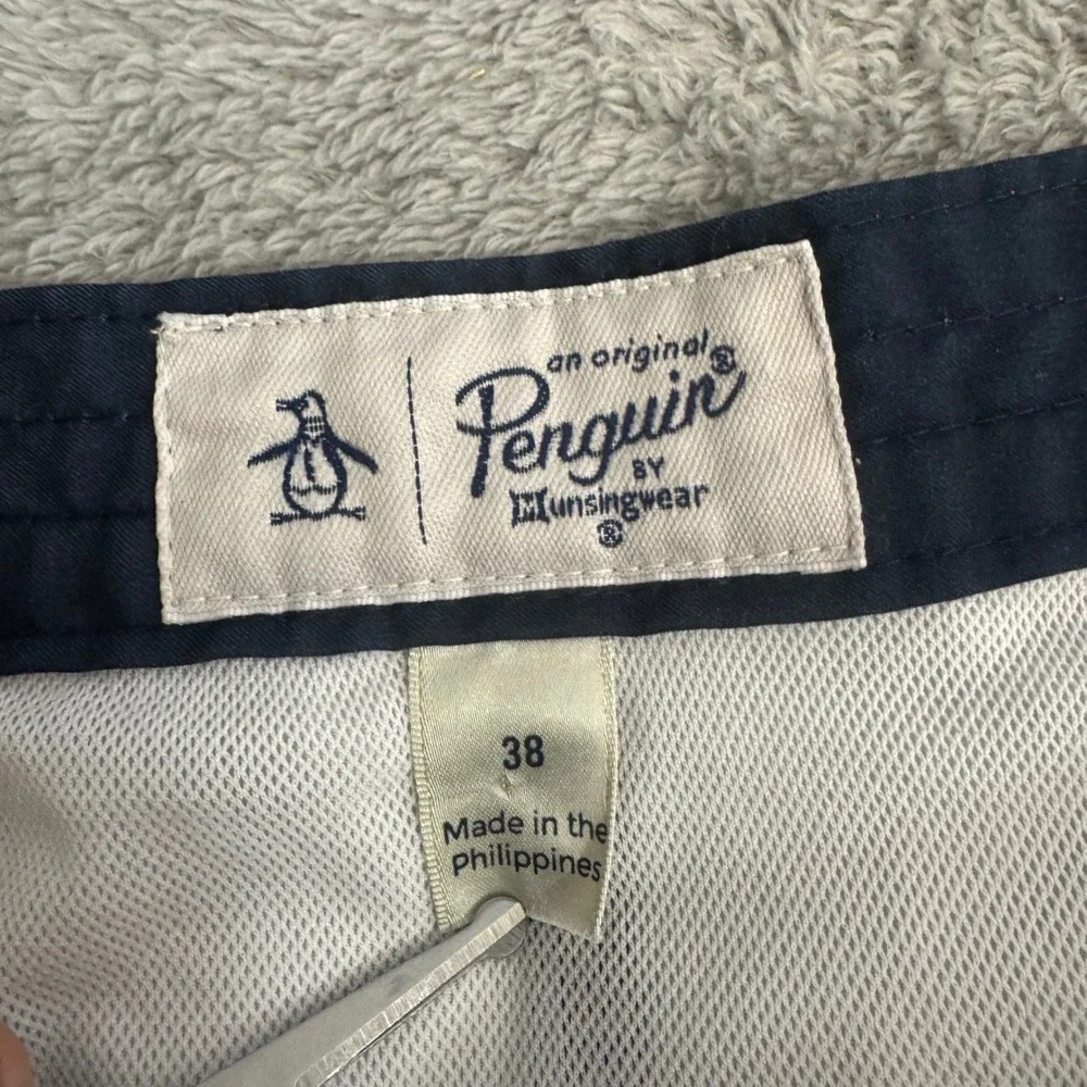 Original‎ Penguin Swim Trunks Mens 38 Navy Blue Striped Board Shorts OP4242